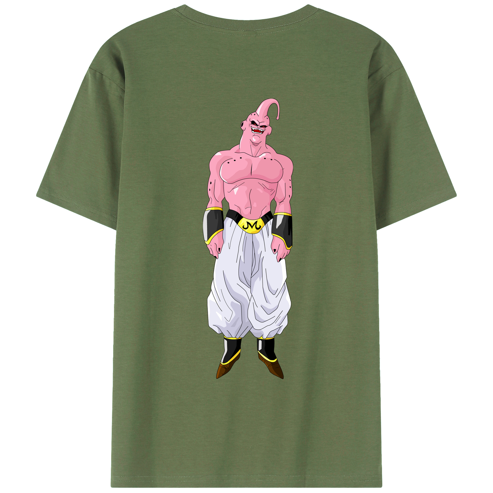 （画像用） ドラゴンボール 魔人ブウ DRAGON BALL Majin Buu 綿100％ メンズ半袖Tシャツ（バックプリント） 通気性